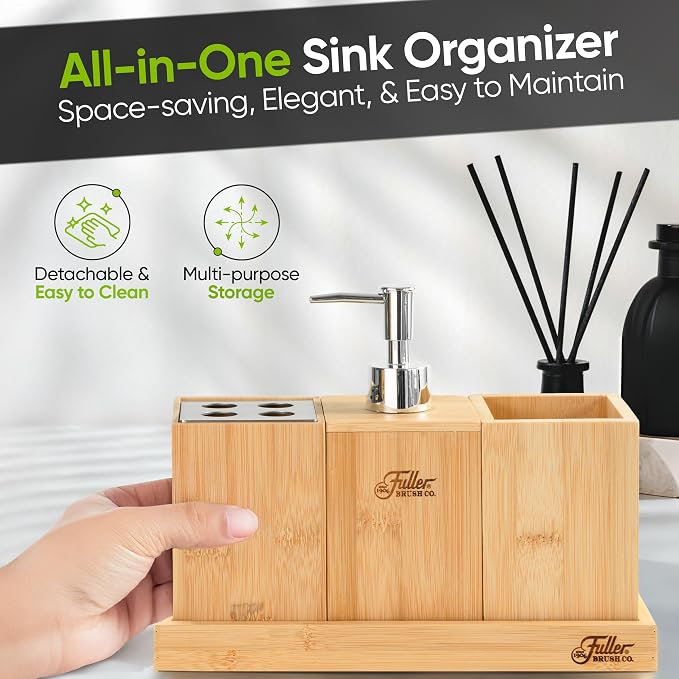 Fuller’s Bamboo Bathroom Counter Set – Eco-Friendly & Water-Resistant Sink - Image 7