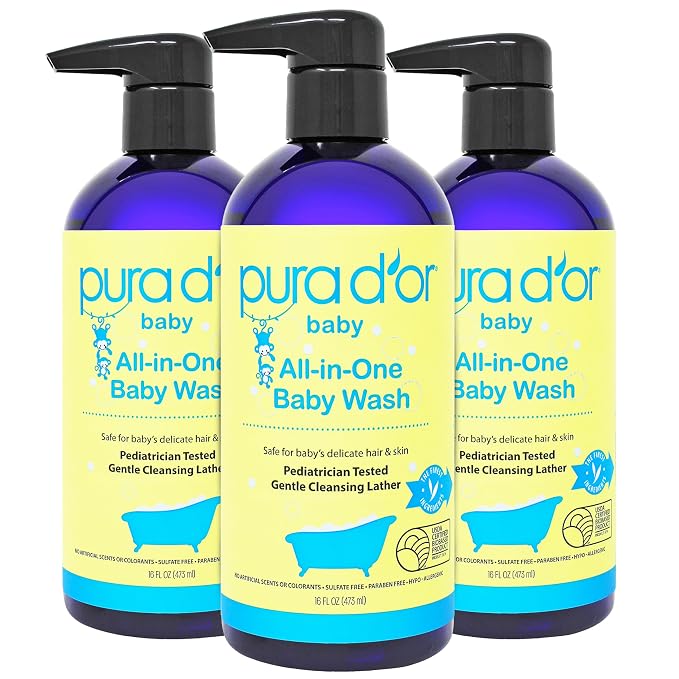 PURA D'OR All-in-One Baby Wash USDA Biobased, Zero Sulfates, No Artificial by PURADOR