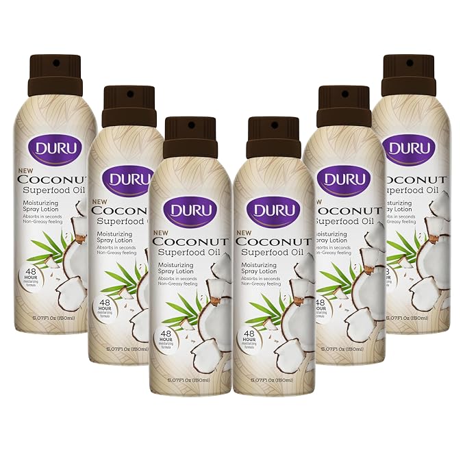 Duru Coconut Oil Moisturizing Spray Body Lotion Pack of 6 by Duru