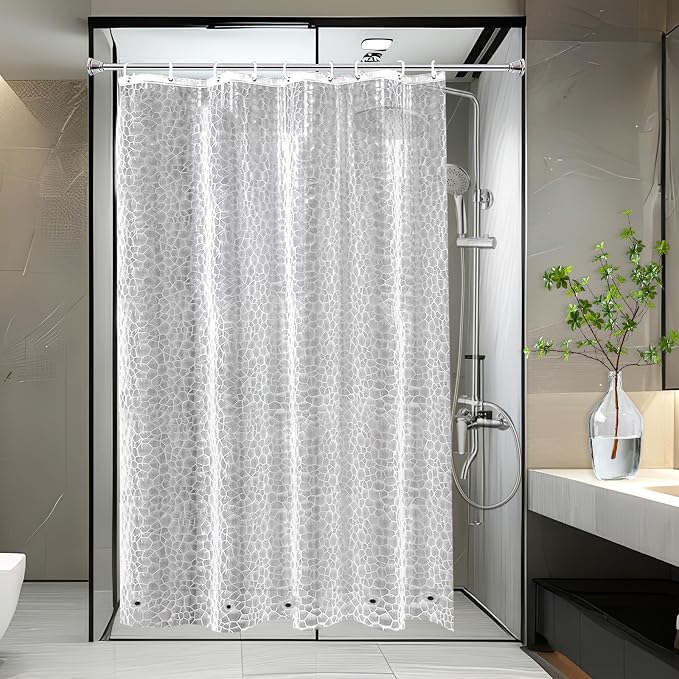AooHome 54x72 Inch Stall Shower Curtain Liner, EVA 3D Water Cube Narrow Shower by AooHome