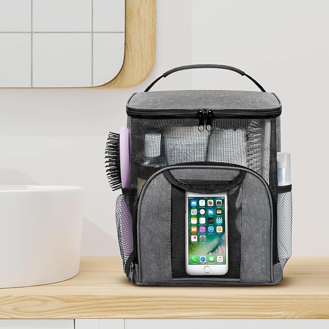 Attmu Mesh Shower Caddy Portable Dorm Tote Bag, Quick Dry Hanging Toiletry Bag - Image 7