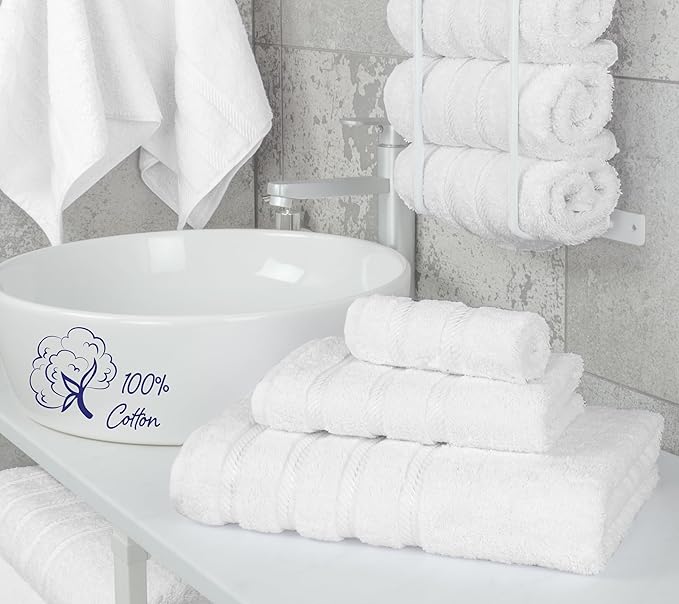 American Soft Linen Premium 3 Piece Towel Set, 1 Bath Towel 1 Hand Towel 1 - Image 3