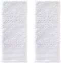 SKL Home Christmas/Winter Subtle Snowflakes Hand Towel 2pc Set by SKLHomebySaturdayKnightLtd