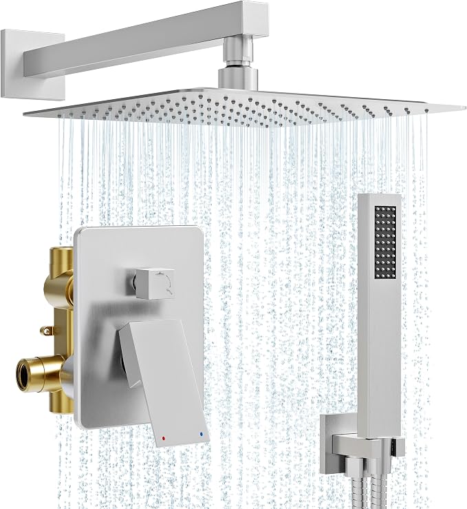 Shower System, Included 59'' Shower Hose, Shower Trim Kit and 2-IN-1 Diverter by Kurpot