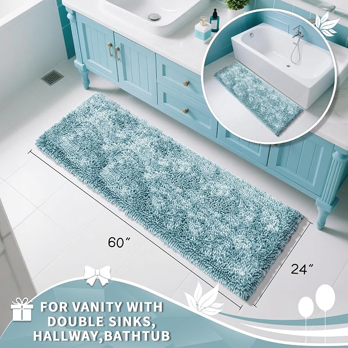 Yimobra Long Bathroom Rugs Runner 60x24 Inch, Extra Thick Soft Absorbent - Image 2