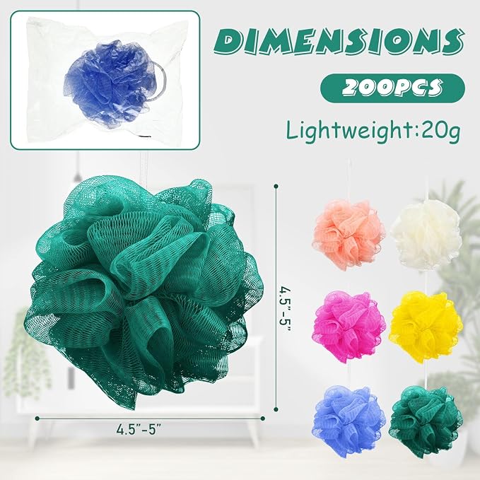 Sunnyray 100 Pcs Bath Sponge Shower Loofahs Bulk Bath Luffas Exfoliating Body - Image 2