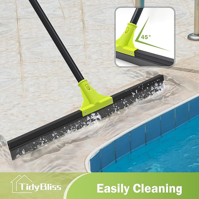 Floor Squeegee Heavy Duty, 24” Rubber Foam Water Scraper Broom, Epoxy Wiper Mop - Image 4