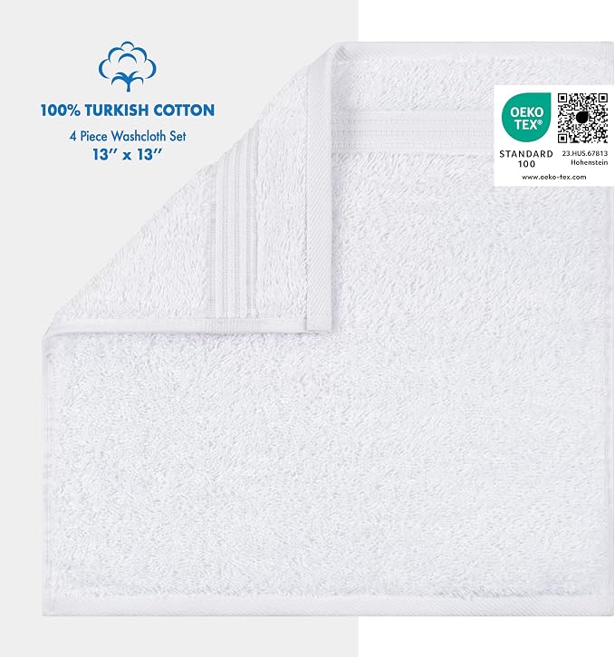 Cotton Paradise 100% Cotton Turkish Washcloth Set - Image 3
