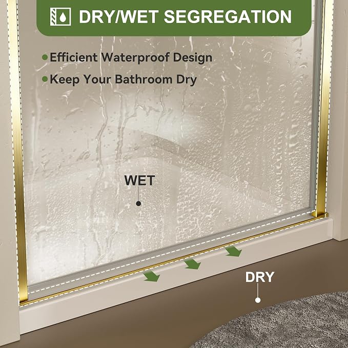 Frameless Pivot Shower Door 33-34" W x 72" H, Pivot Swing Shower Glass Door - Image 5