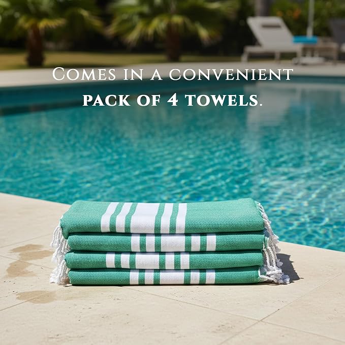 Turkish Cotton Beach Towel Pack of 4 & 1 Boho Tote Bag - Image 5