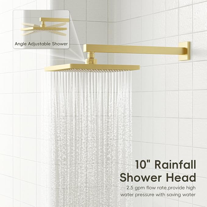 Gabrylly Shower System with Tub Spout, Wall Mounted Shower Faucet Set - Image 4