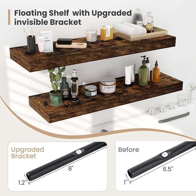 Heimlove 12" Deep Floating Shelves, 36 x 12 Inch Wall Mounted Long Floating - Image 4