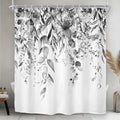Riyidecor Black White Eucalyptus Shower Curtain by Riyidecor