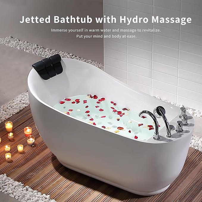 Empava 67 inch Acrylic Freestanding Whirlpool Bathtub - Image 5