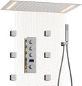 Shower System Brushed Nickel Temperature Display Shower Faucet Set, 14X20 inch by KATAIS