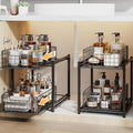 Under Sink Organizer, 2-Tier Pull Out Cabinet Organizer, Adjustable Height by Silub