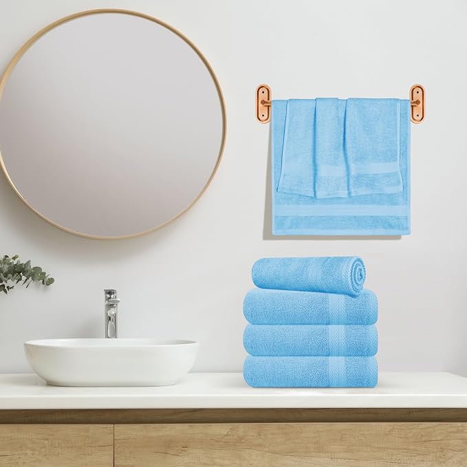 GLAMBURG Ultra Soft 6-Piece Hand Towel Set 16x28-100% Ringspun Cotton - Image 4