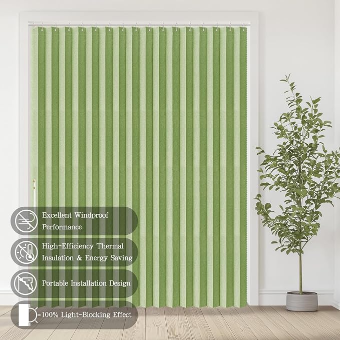 Accordian Door Curtain, 100% Blackout Folding Magnetic Doorway Curtains - Image 8