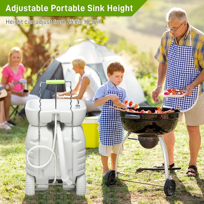 VINGLI 45L Upgraded Portable Sink| Rolling Hand Wash Basin Stand - Image 4