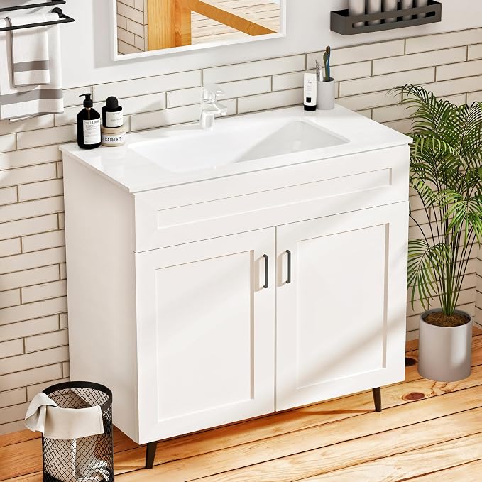 24/30/36IN Bathroom Vanities-Bathroom Sink Cabinet, Equipped Ceramic Sink - Image 8