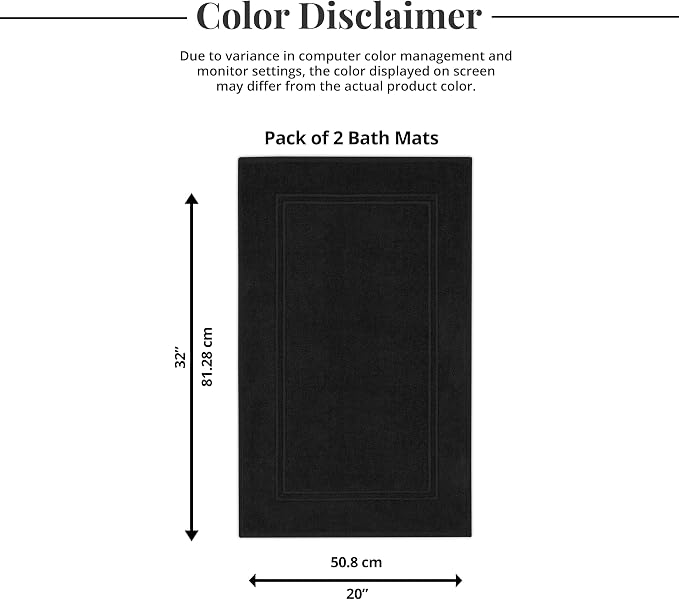 Tens Towels Pack of 2 Bath Mats 100% Cotton, 20 x 32 Inches, Super Absorbent - Image 9