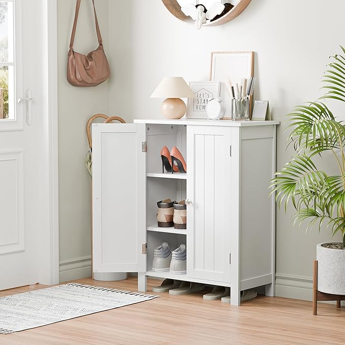 SUPER DEAL Modern Bathroom Floor Storage Cabinet - Image 2