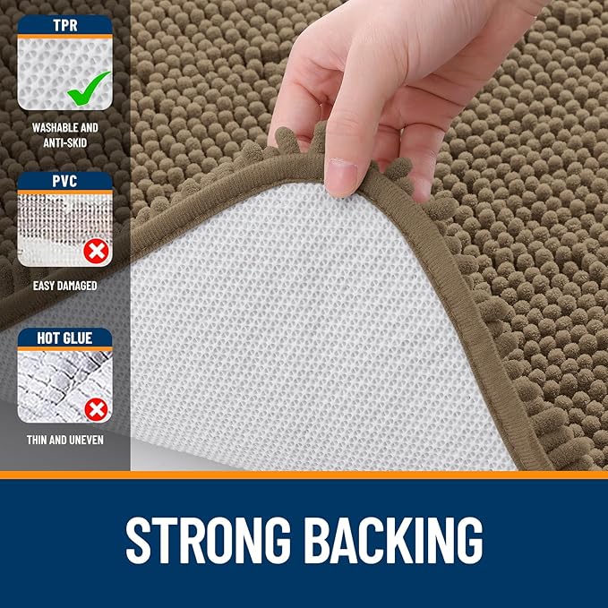 OLANLY Toilet Rugs U-Shaped 24x20, Extra Soft Absorbent Chenille Contour - Image 6