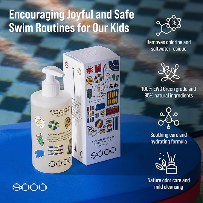 SOOO Kids Swimming Shampoo & Body Wash 2-in-1 Tear-Free Gentle Pool Care - Image 2