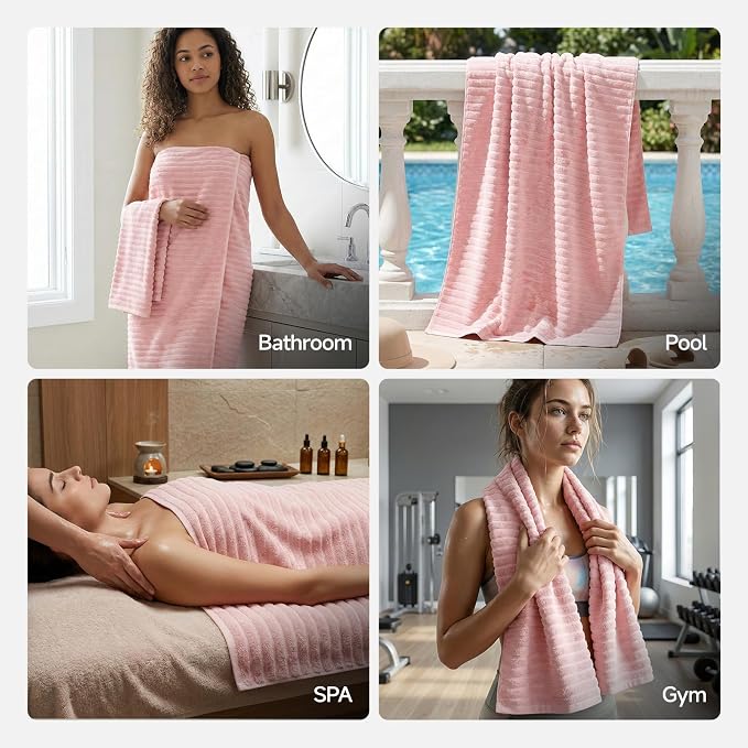 REDKISS 2Pack Large Bath Towels 31×63 inches, 100% Cotton, Super Soft and - Image 7