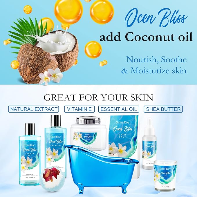 Bath & Body Gift Set, Bath Basket Spa kit Gifts - Image 4