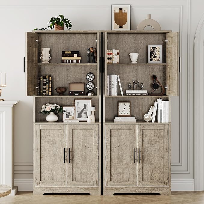 IDEALHOUSE Pantry Cabinet, Freestanding Cupboard, Tall Storage Cabinet - Image 7