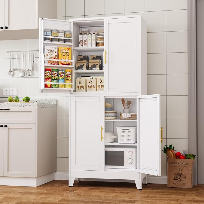 74.8" Tall Metal Food Cabinet, Storage Cabinets - Image 9