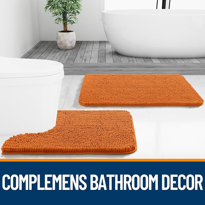 OLANLY Bathroom Rugs 24x16, Extra Soft Absorbent Chenille Bath Rugs, Rubber - Image 7