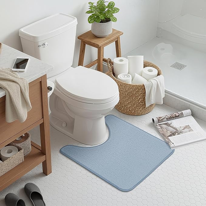 GRANNY SAYS Blue Bathroom Rugs, Soft Chenille Bathroom Mat, Absorbent Bath Mats - Image 6