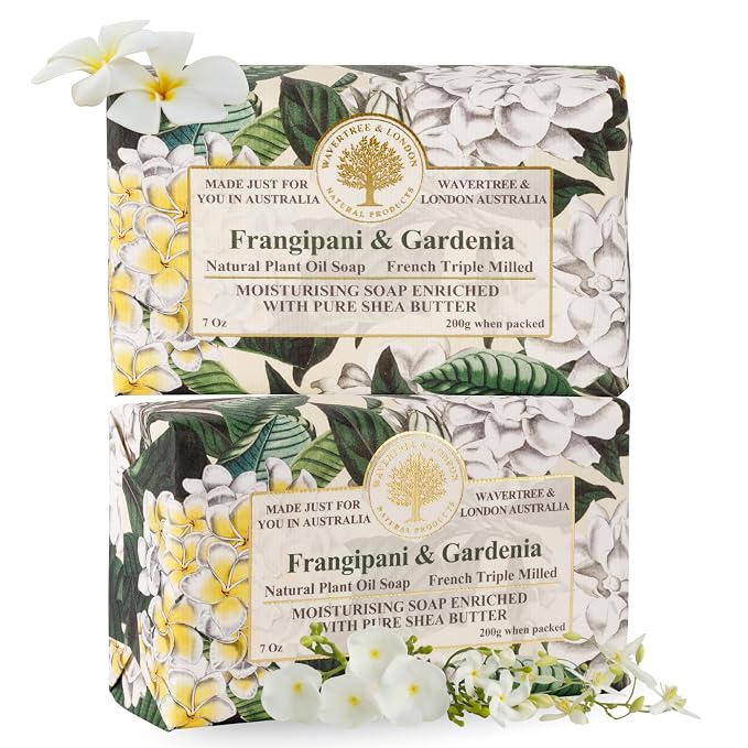 Wavertree & London Frangipani Gardenia Scented Natural Soap, 7oz Moisturizing by AustralianNaturalSoap