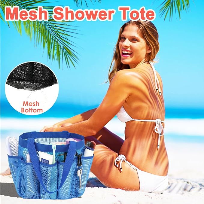 Mesh Shower Caddy Portable for College Dorm Room Essentials, 8-Pocket Large - Image 5