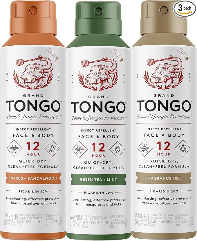 Insect Repellent Variety Pack, 12-Hour Mosquito & Tick Protection, by GrandTongo