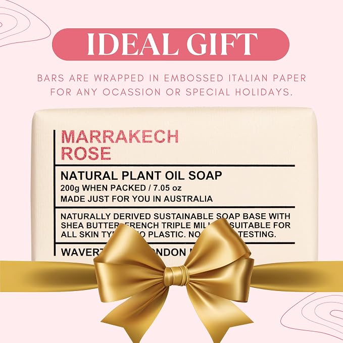 Wavertree & London Marakech Rose Scented Natural Soap Bars, 7oz Moisturizing - Image 6