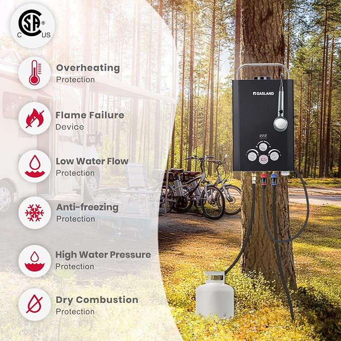 GASLAND BE158B CSA Certified Portable Tankless Water Heater – Features Digital - Image 2