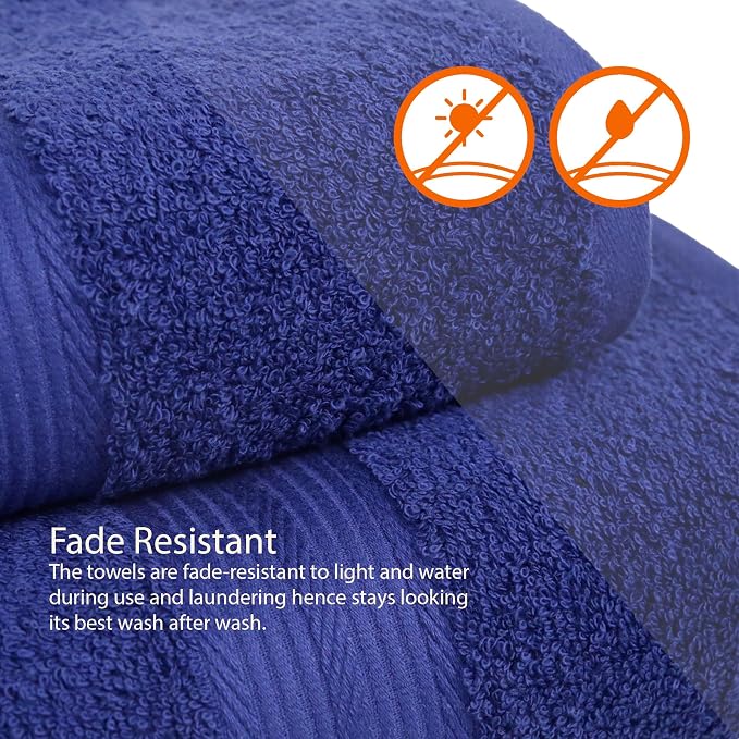 Amazon Basics 6 Piece Oversized Fade resistant Towel set, 100% Cotton towels - Image 4