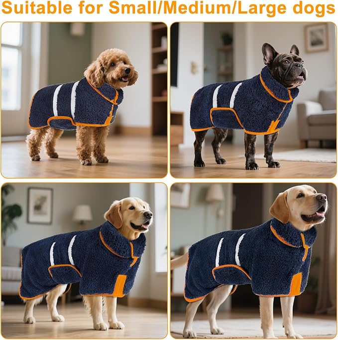 Bienbee Dog Bathrobe, Quick Drying Super Absorbent Dog Robes - Image 5