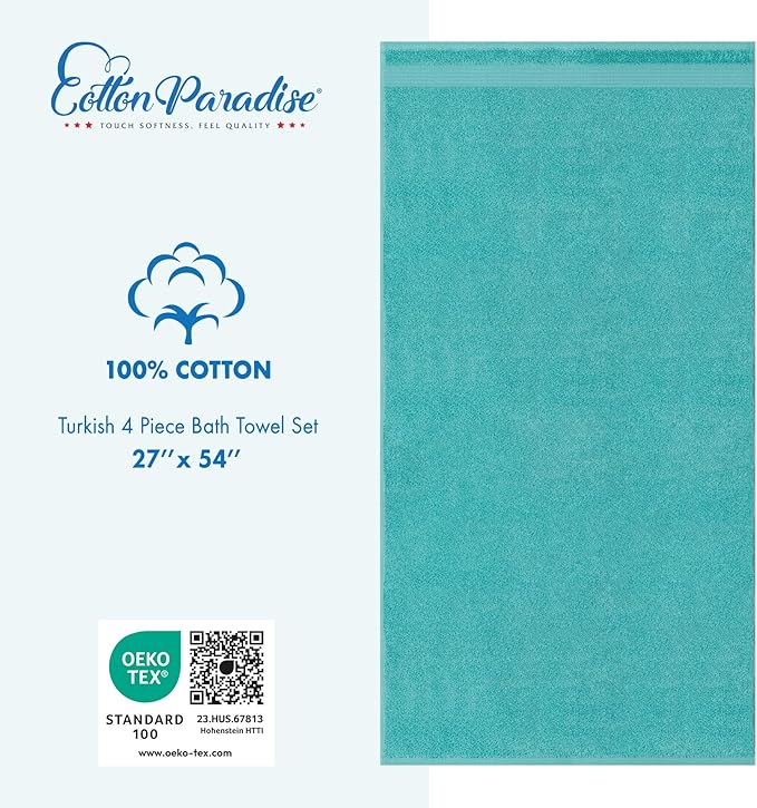 Cotton Paradise 4 Piece Turkish Bath Towels - Image 5