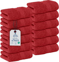 DAN RIVER 12-Pack Premium 100% Cotton RED Face Towels – Reusable Face Towel Set by DanRiver