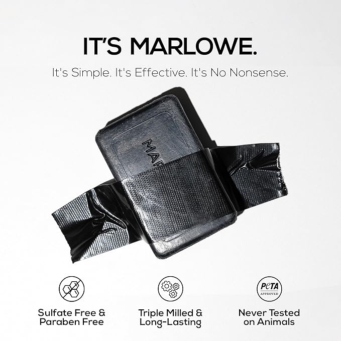 MARLOWE. No. 106 Charcoal Soap 7 oz, Body Bar Soap - Image 4