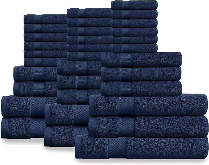 Delara Organic Cotton Luxuriously Plush Bath Towel 33 Piece Set|GOTS & Oeko-TEX by Delara