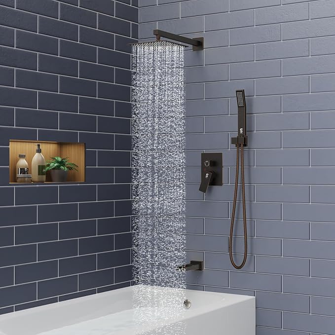 SR SUN RISE 8 Inches All Metal Bathtub Faucet Set Shower System - Image 2