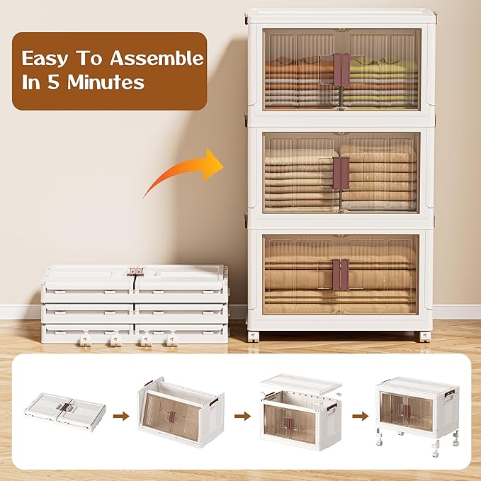 60GAL/240QT 4 tier large stackable storage bins - Image 4