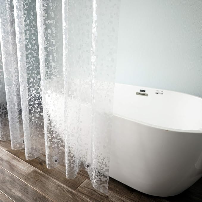 AooHome Eva Pebble Decor Shower Curtain Liner, Extra Long Bathroom Shower - Image 4