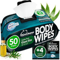 XL Body Wipes for Men – 50 No Rinse Shower Sheets + 4 Travel Bath Sachets by DuraCleanse