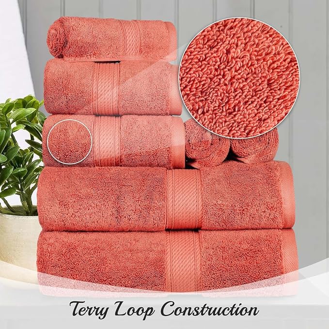 Superior Egyptian Cotton Pile Bath Towel Set of 4, Ultra Soft Luxury Towels - Image 7